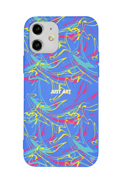 Renkli Just Art Lansman Model İçi Kadife Silikon Telefon Kılıfı