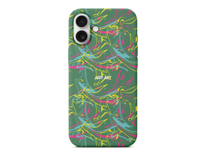 Renkli Just Art Lansman Model İçi Kadife Silikon Telefon Kılıfı