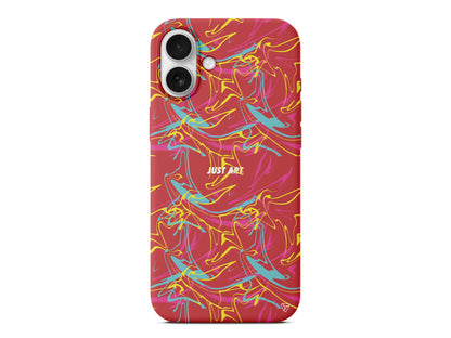 Renkli Just Art Lansman Model İçi Kadife Silikon Telefon Kılıfı – Plus Serisine Özel