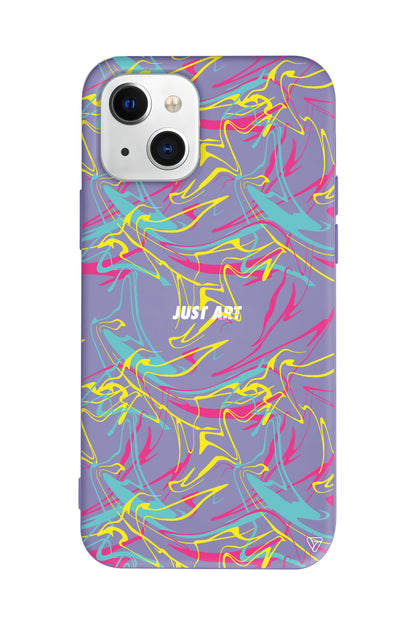Renkli Just Art Lansman Model İçi Kadife Silikon Telefon Kılıfı – Plus Serisine Özel