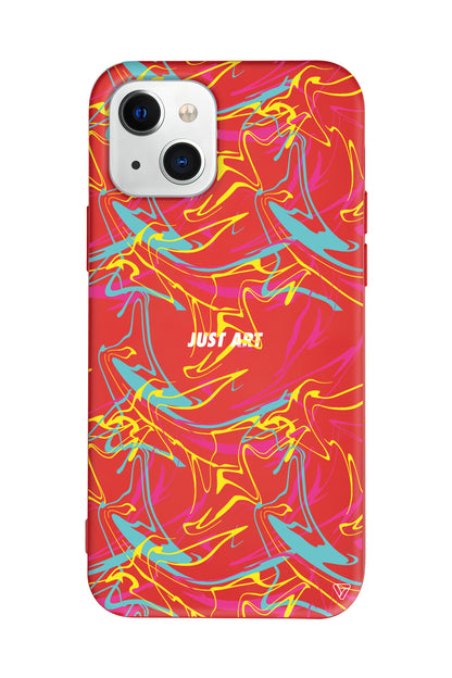 Renkli Just Art Lansman Model İçi Kadife Silikon Telefon Kılıfı – Plus Serisine Özel