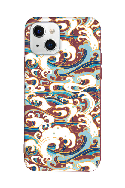 Dalgalar Lansman Model İçi Kadife Silikon Telefon Kılıfı