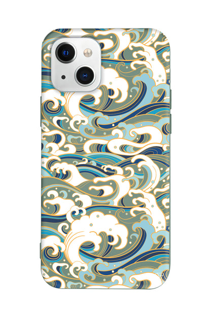 Dalgalar Lansman Model İçi Kadife Silikon Telefon Kılıfı