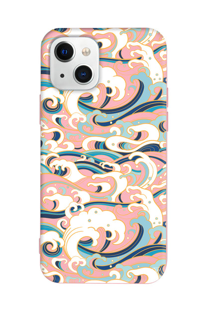 Dalgalar Lansman Model İçi Kadife Silikon Telefon Kılıfı