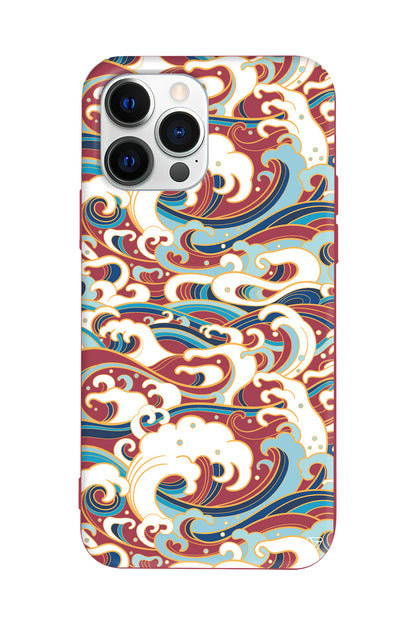 Dalgalar Lansman Model İçi Kadife Silikon Telefon Kılıfı