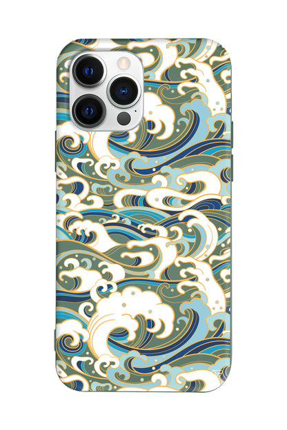 Dalgalar Lansman Model İçi Kadife Silikon Telefon Kılıfı