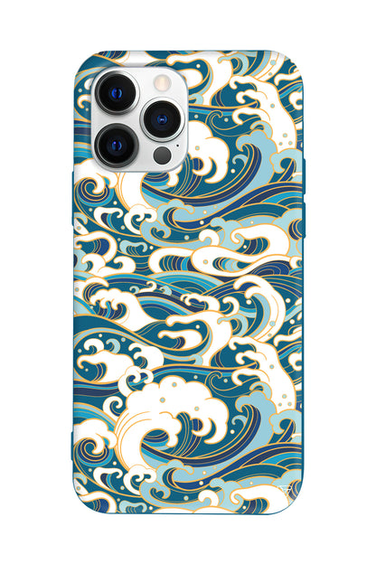 Dalgalar Lansman Model İçi Kadife Silikon Telefon Kılıfı