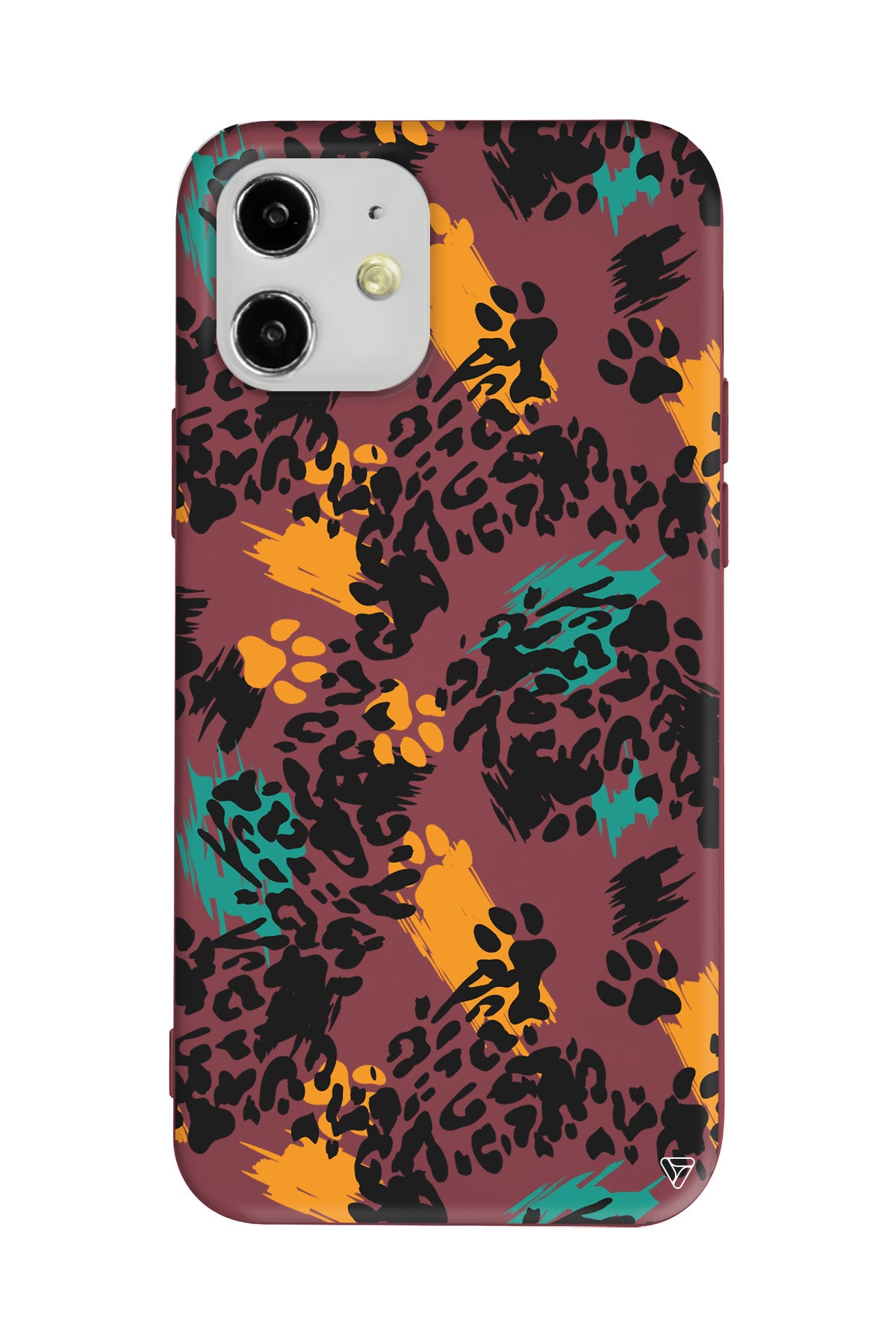 Abstract Leopar Lansman Model İçi Kadife Silikon Telefon Kılıfı