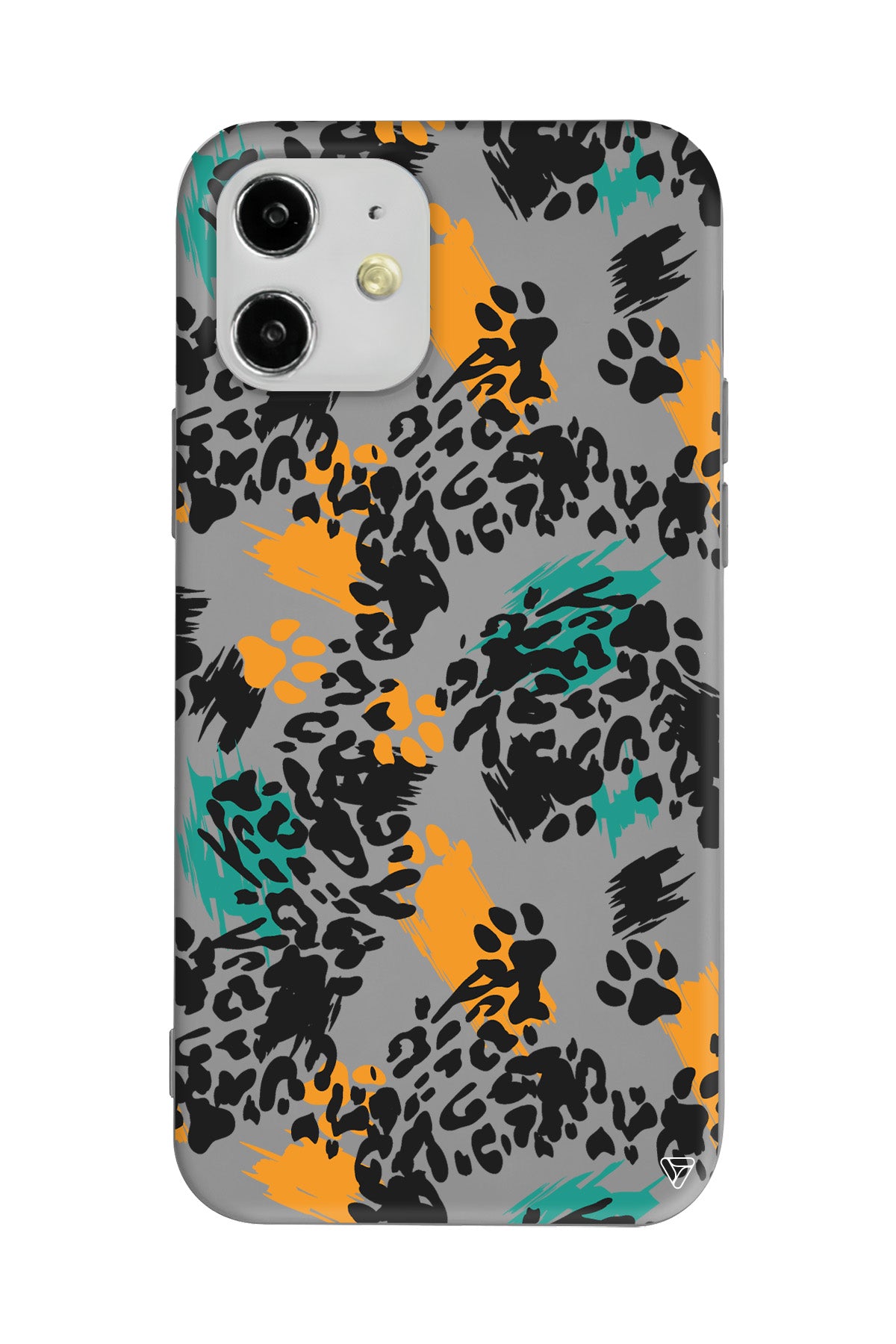 Abstract Leopar Lansman Model İçi Kadife Silikon Telefon Kılıfı