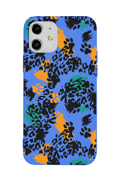 Abstract Leopar Lansman Model İçi Kadife Silikon Telefon Kılıfı