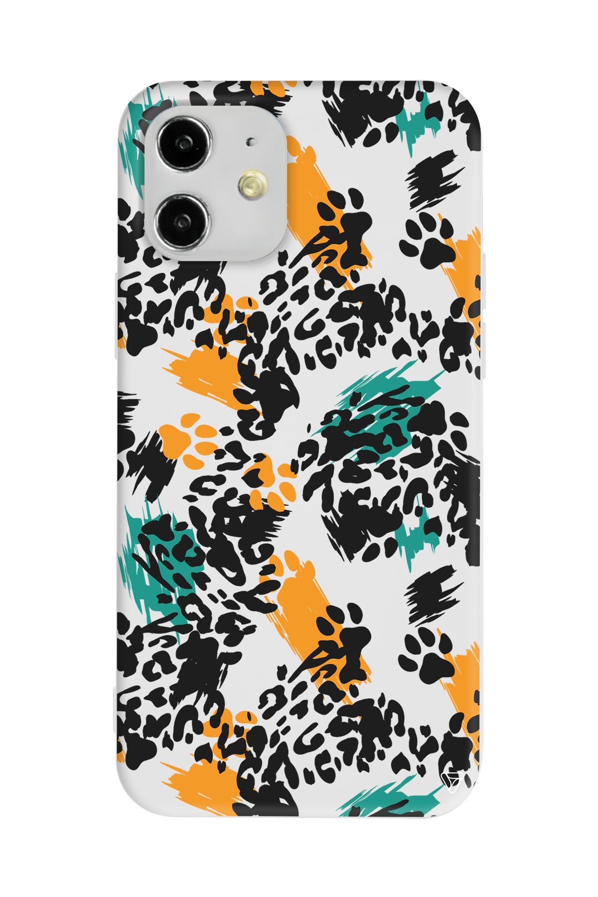 Abstract Leopar Lansman Model İçi Kadife Silikon Telefon Kılıfı
