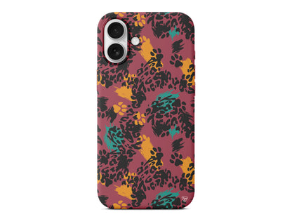 Abstract Leopar Lansman Model İçi Kadife Silikon Telefon Kılıfı