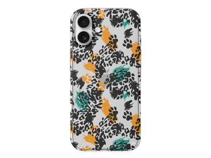 Abstract Leopar Lansman Model İçi Kadife Silikon Telefon Kılıfı – Plus Serisine Özel