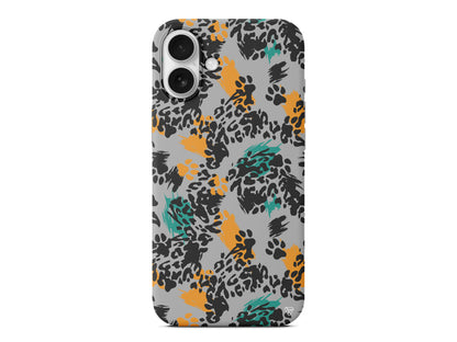 Abstract Leopar Lansman Model İçi Kadife Silikon Telefon Kılıfı