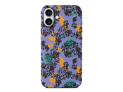 Abstract Leopar Lansman Model İçi Kadife Silikon Telefon Kılıfı