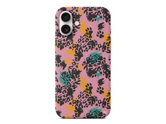 Abstract Leopar Lansman Model İçi Kadife Silikon Telefon Kılıfı – Plus Serisine Özel