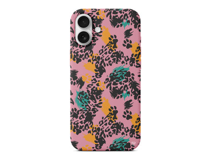 Abstract Leopar Lansman Model İçi Kadife Silikon Telefon Kılıfı