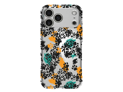 Abstract Leopar Lansman Model İçi Kadife Silikon Telefon Kılıfı