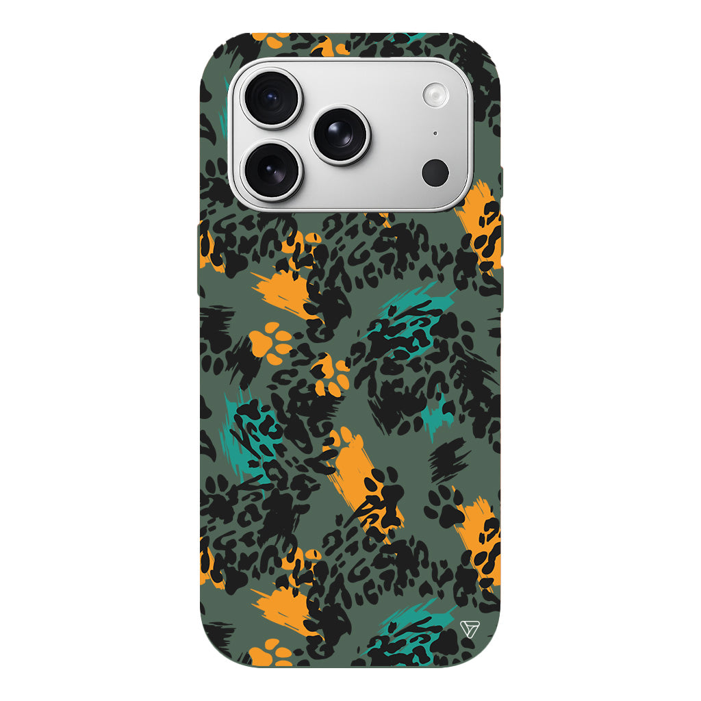 Abstract Leopar Lansman Model İçi Kadife Silikon Telefon Kılıfı