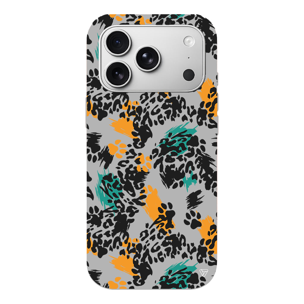 Abstract Leopar Lansman Model İçi Kadife Silikon Telefon Kılıfı