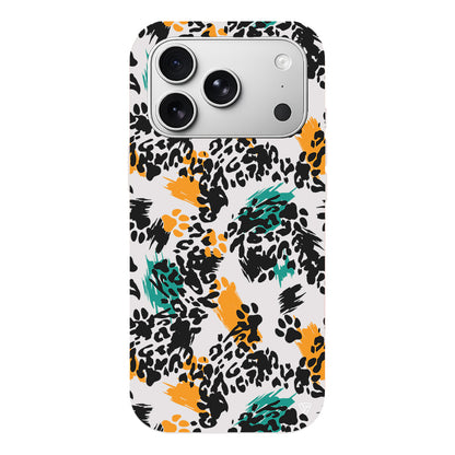 Abstract Leopar Lansman Model İçi Kadife Silikon Telefon Kılıfı