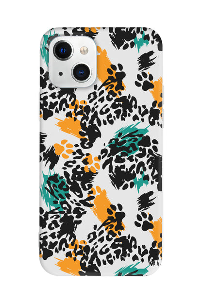 Abstract Leopar Lansman Model İçi Kadife Silikon Telefon Kılıfı – Plus Serisine Özel