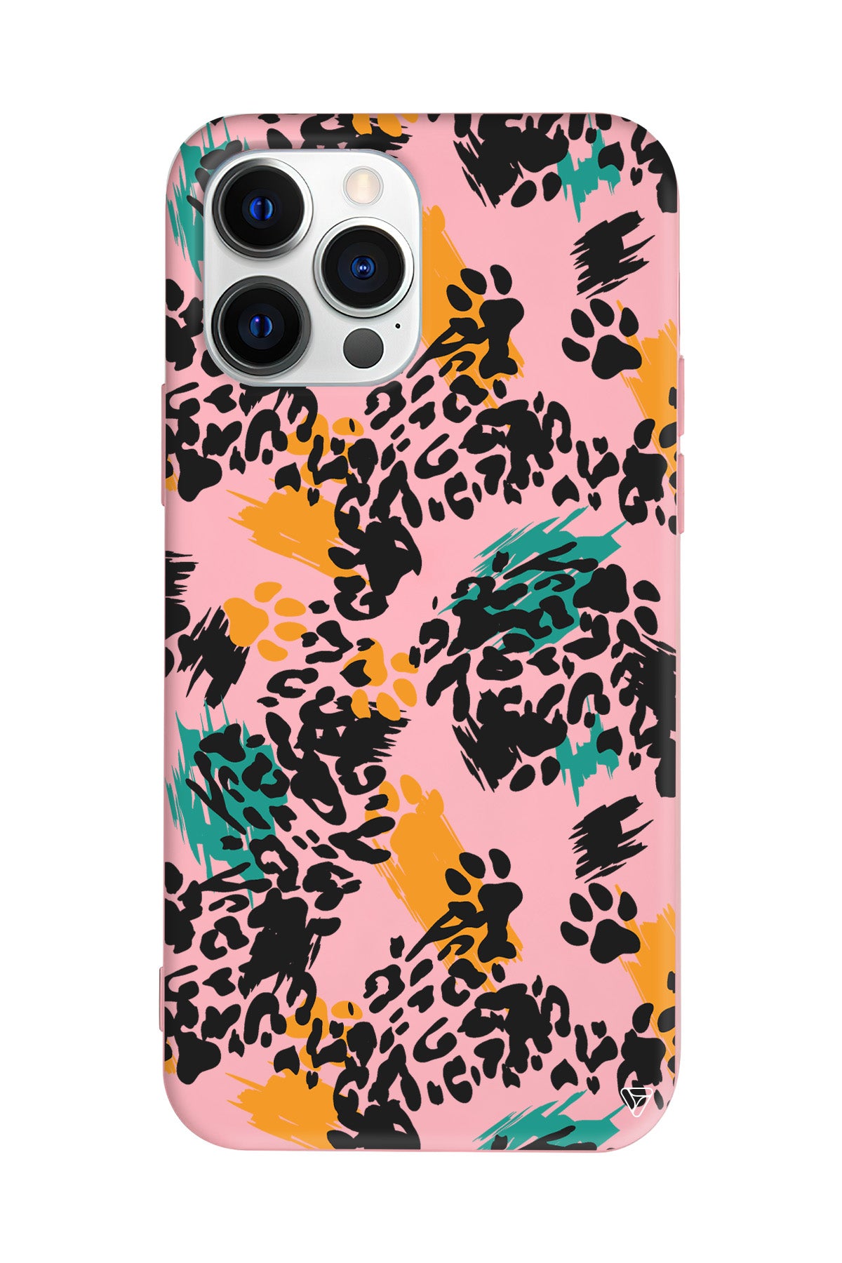 Abstract Leopar Lansman Model İçi Kadife Silikon Telefon Kılıfı