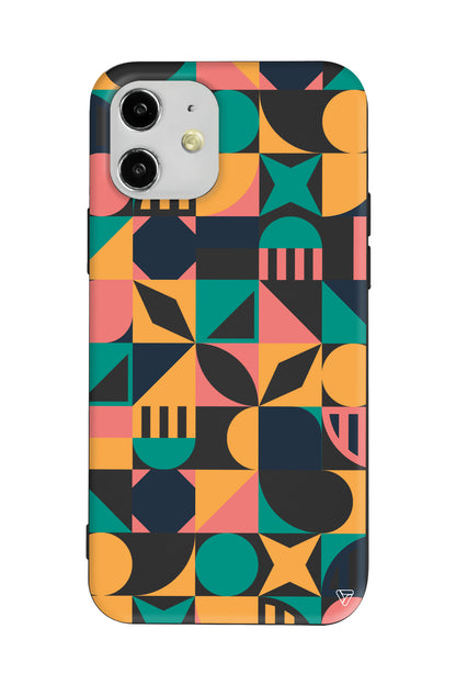 Abstract Desen 2 Lansman Model İçi Kadife Silikon Telefon Kılıfı