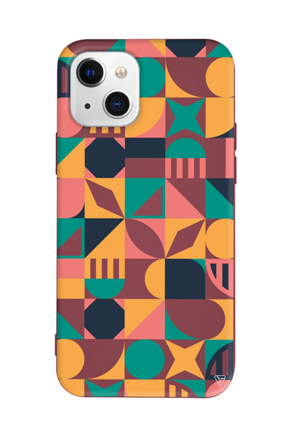 Abstract Desen 2 Lansman Model İçi Kadife Silikon Telefon Kılıfı