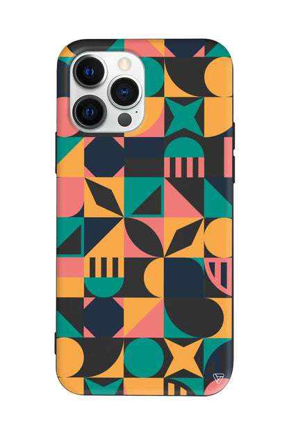 Abstract Desen 2 Lansman Model İçi Kadife Silikon Telefon Kılıfı