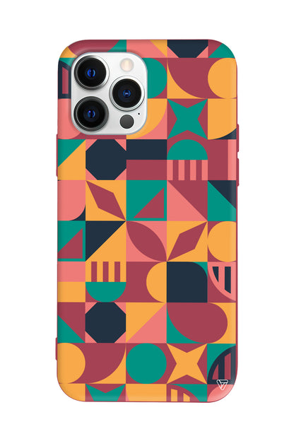 Abstract Desen 2 Lansman Model İçi Kadife Silikon Telefon Kılıfı