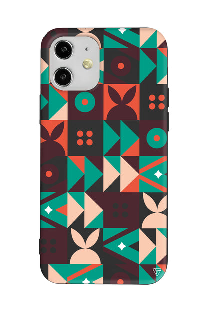 Abstract Desen 3 Lansman Model İçi Kadife Silikon Telefon Kılıfı