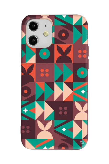 Abstract Desen 3 Lansman Model İçi Kadife Silikon Telefon Kılıfı