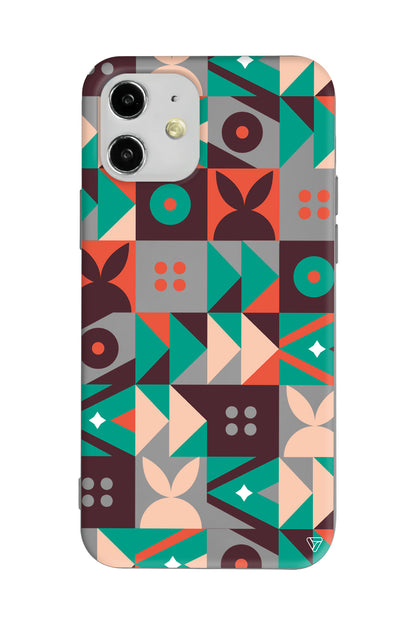 Abstract Desen 3 Lansman Model İçi Kadife Silikon Telefon Kılıfı