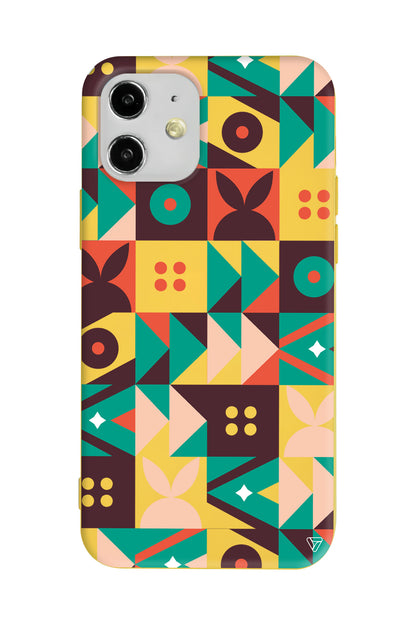 Abstract Desen 3 Lansman Model İçi Kadife Silikon Telefon Kılıfı