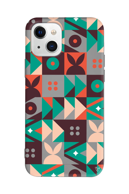 Abstract Desen 3 Lansman Model İçi Kadife Silikon Telefon Kılıfı