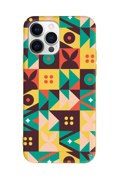 Abstract Desen 3 Lansman Model İçi Kadife Silikon Telefon Kılıfı