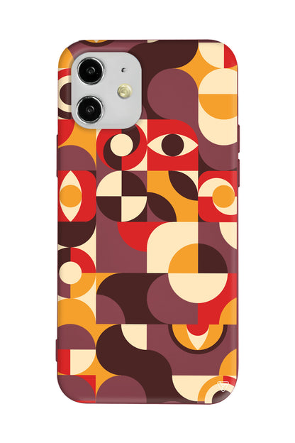 Abstract Desen 4 Lansman Model İçi Kadife Silikon Telefon Kılıfı