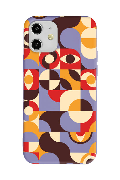 Abstract Desen 4 Lansman Model İçi Kadife Silikon Telefon Kılıfı