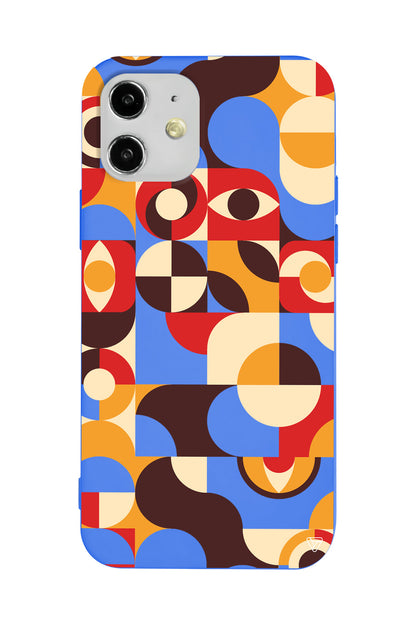 Abstract Desen 4 Lansman Model İçi Kadife Silikon Telefon Kılıfı