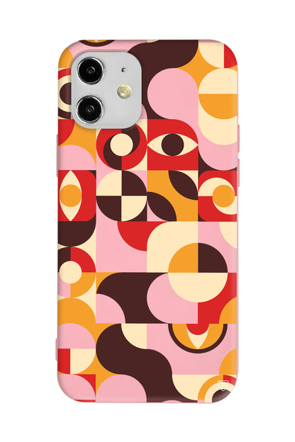 Abstract Desen 4 Lansman Model İçi Kadife Silikon Telefon Kılıfı