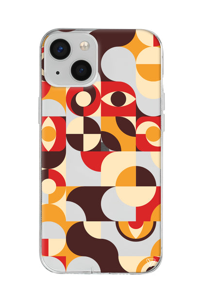 Abstract Desen 4 Lansman Model İçi Kadife Silikon Telefon Kılıfı