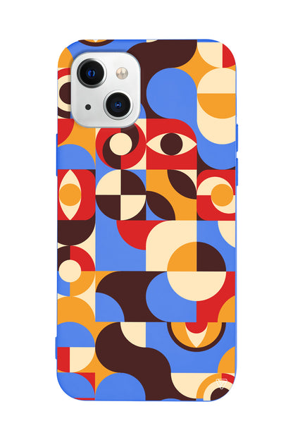 Abstract Desen 4 Lansman Model İçi Kadife Silikon Telefon Kılıfı