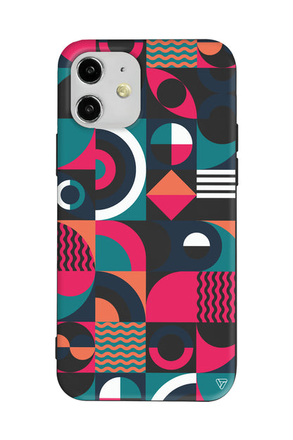 Abstract Desen 5 Lansman Model İçi Kadife Silikon Telefon Kılıfı