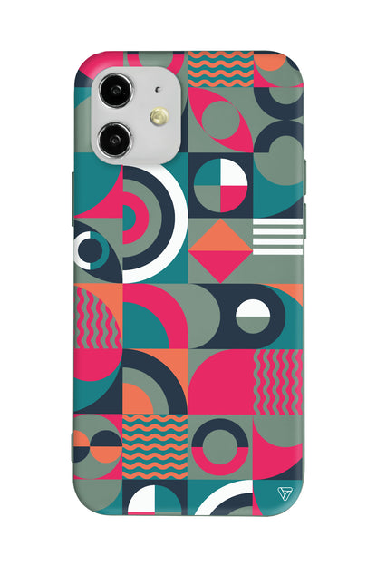 Abstract Desen 5 Lansman Model İçi Kadife Silikon Telefon Kılıfı