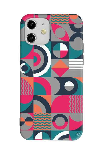 Abstract Desen 5 Lansman Model İçi Kadife Silikon Telefon Kılıfı