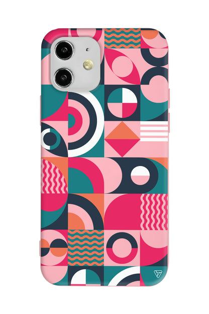 Abstract Desen 5 Lansman Model İçi Kadife Silikon Telefon Kılıfı