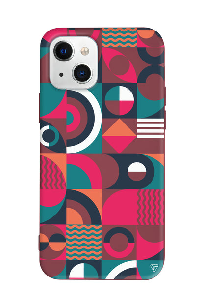 Abstract Desen 5 Lansman Model İçi Kadife Silikon Telefon Kılıfı – Plus Serisine Özel