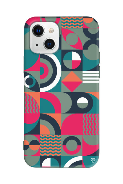 Abstract Desen 5 Lansman Model İçi Kadife Silikon Telefon Kılıfı