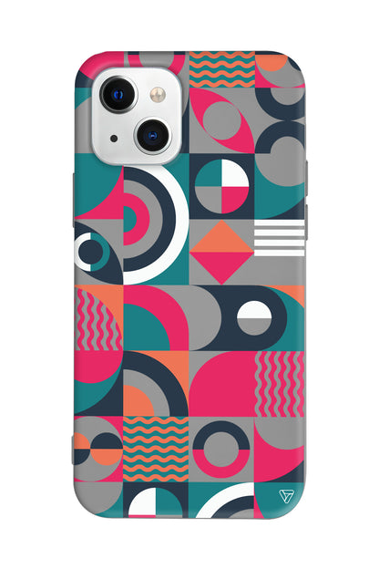 Abstract Desen 5 Lansman Model İçi Kadife Silikon Telefon Kılıfı